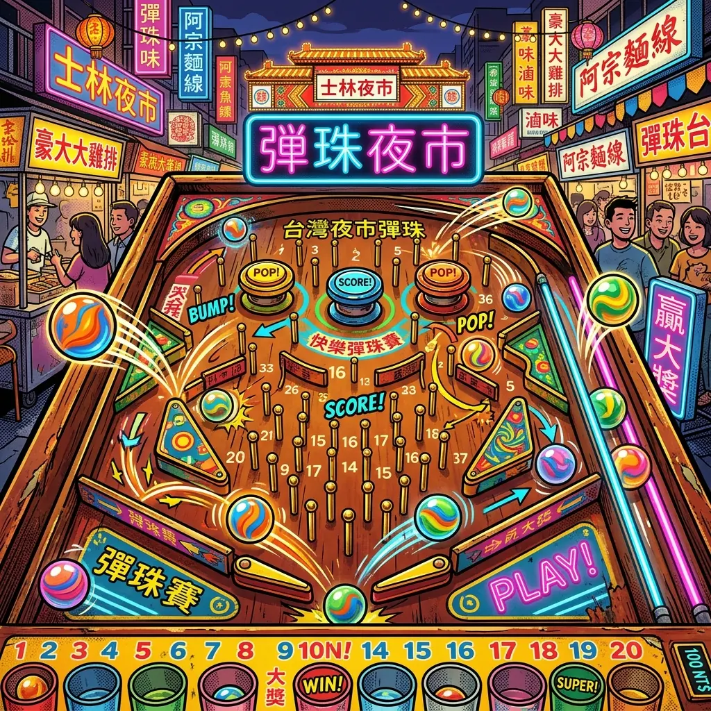 Multiplayer Marble Race|Night Market Pinball Derby