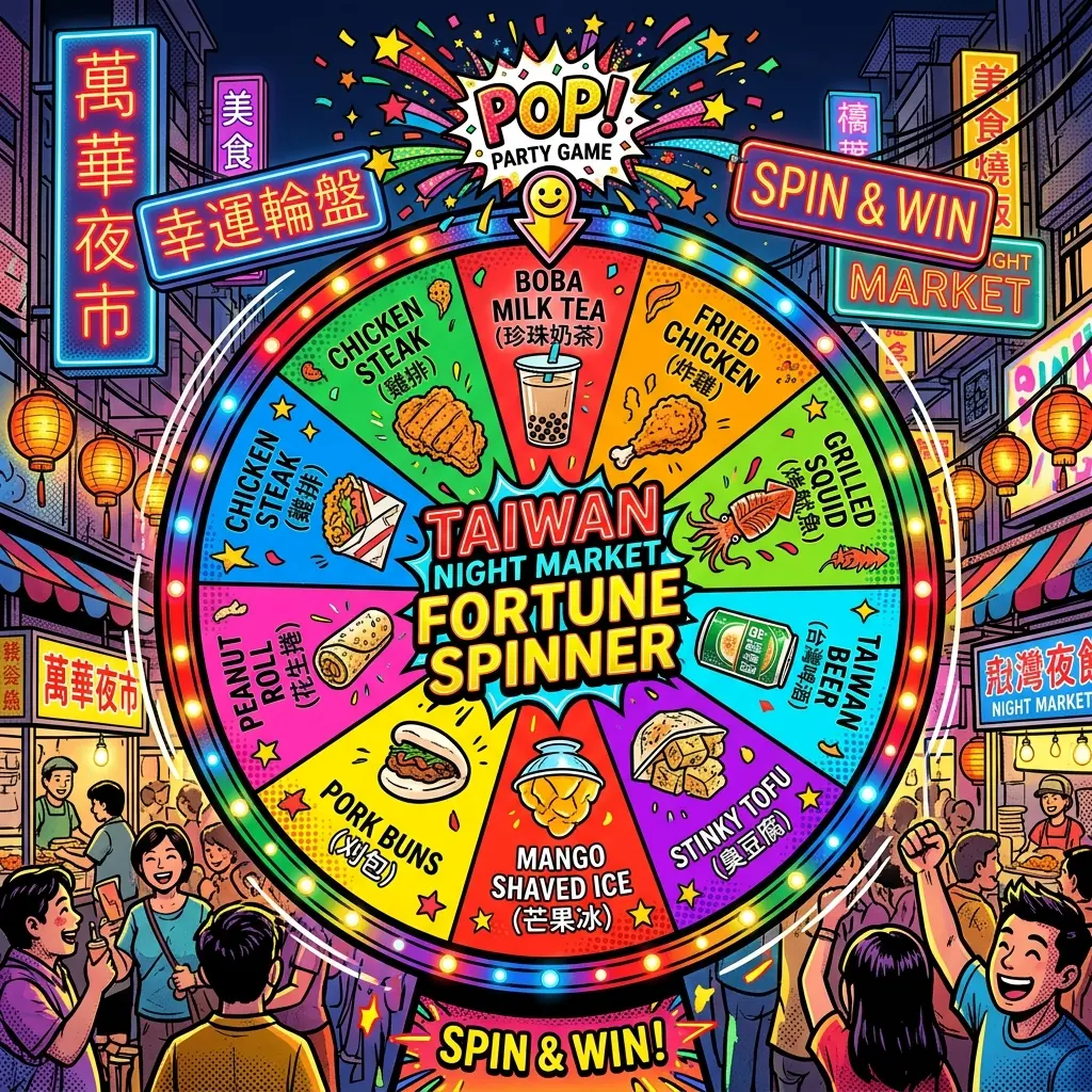 Online Random Spinner|Night Market Neon Spinner Wheel